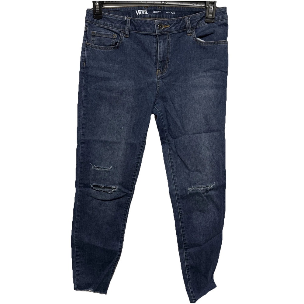 Vans Skinny Jeans Mens 30x30 Blue Distressed Stretch Denim - Picture 2 of 16
